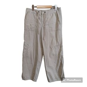 LIZ CLAIBORNE Tan 100% Cotton Baggy Cargo Pants Size 10